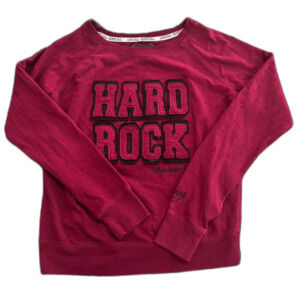 Hard-rock-cafe Women's Red and Burgundy Sweatshirt